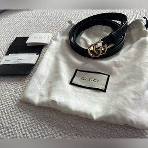 Gucci GG Marmont Thin Belt - Women’s - Size 85 - 409417 AP00T 1000